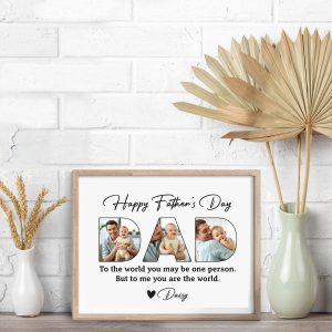 Custom Photo To Me You Are The World Father's Day Color Picture Frame TA29 890937